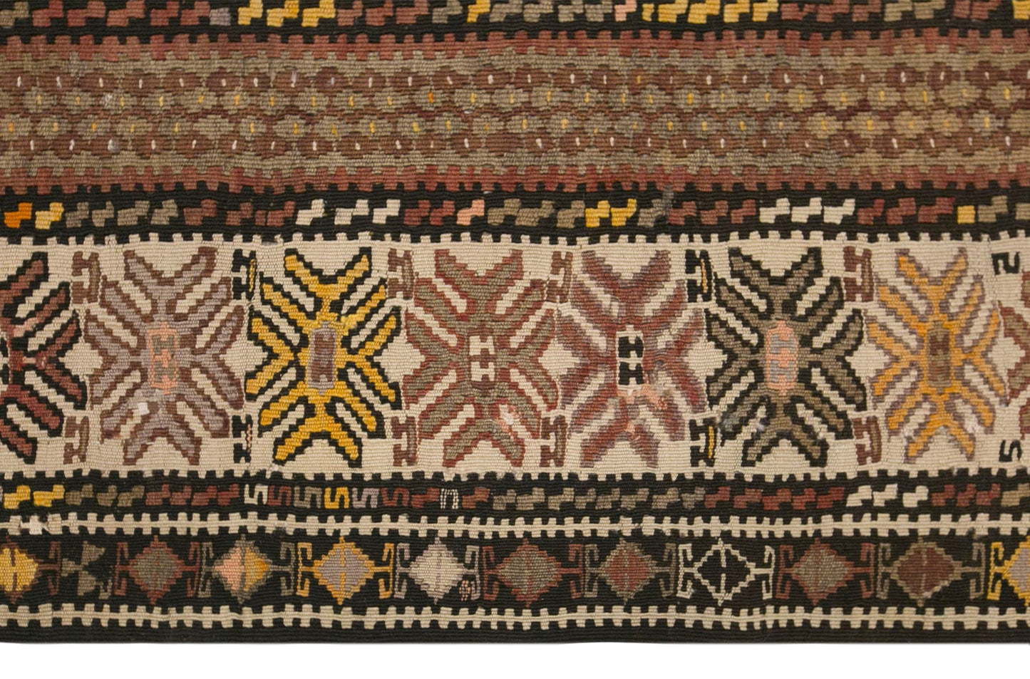 Vintage Kars Kilim Rug, 5.4 x 10.7 ft, 165 x 325 cm, Handwoven Turkish Wool Kilim