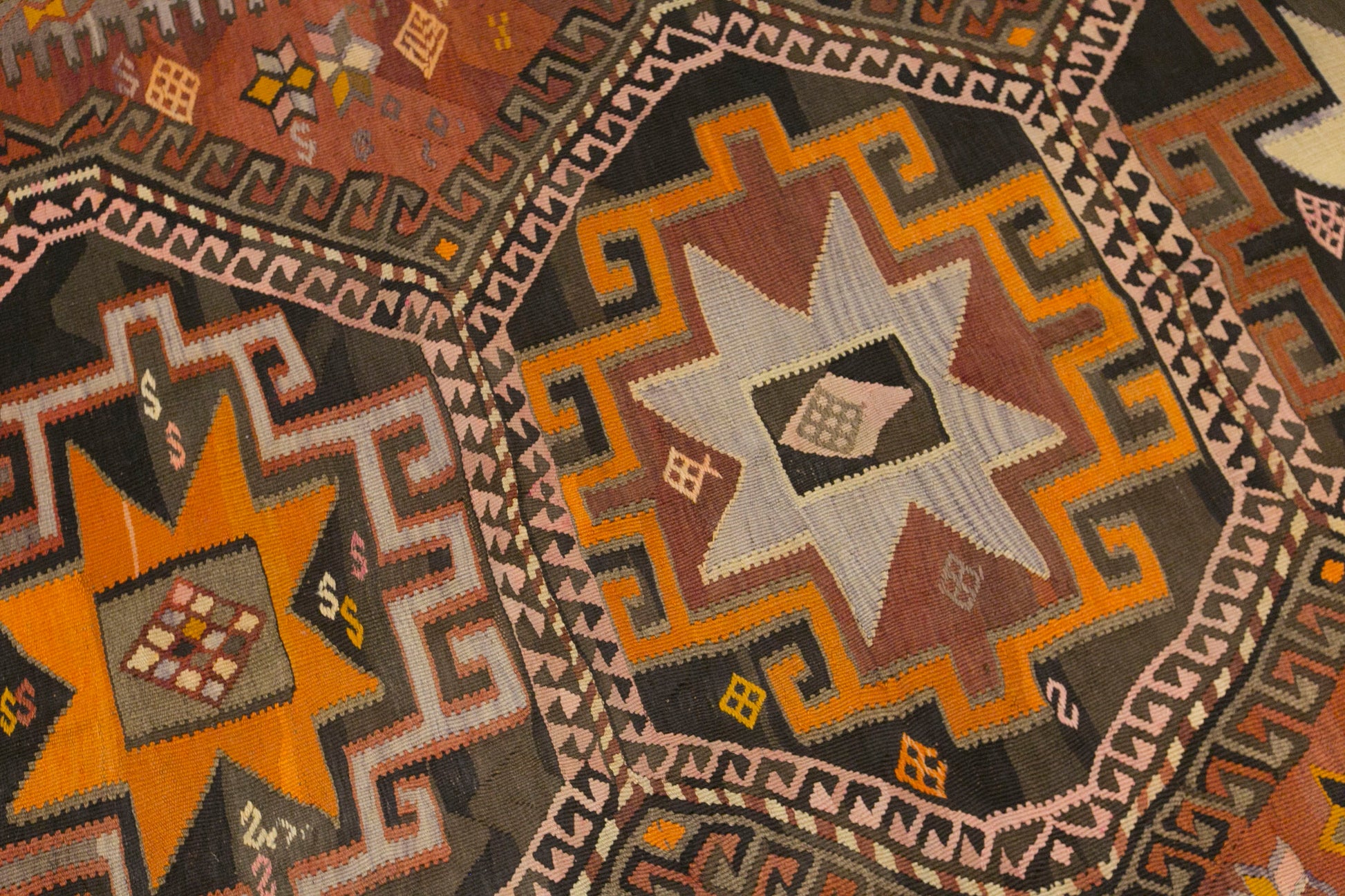 Vintage Kars Kilim Rug, 5.4 x 13.1 ft, 165 x 400 cm, Handwoven Turkish Wool Kilim