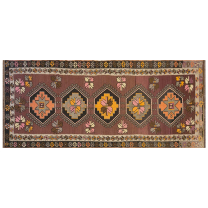 Vintage Kars Kilim Rug, 5.4 x 14.4 ft, 165 x 440 cm, Handwoven Turkish Wool Kilim