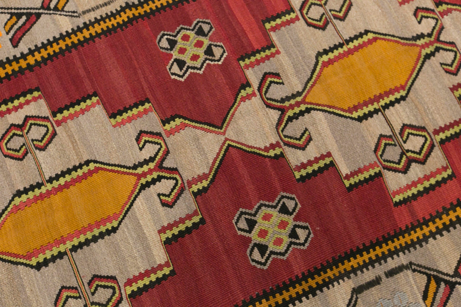 Vintage Kars Kilim Rug, 5.6 x 13.6 ft, 170 x 415 cm, Handwoven Turkish Wool Kilim