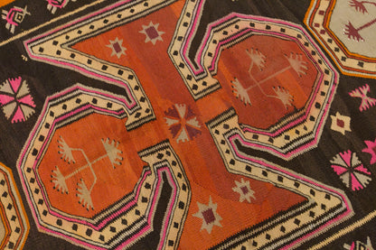Vintage Kars Kilim Rug, 5.9 x 12.3 ft, 180 x 374 cm, Handwoven Turkish Wool Kilim