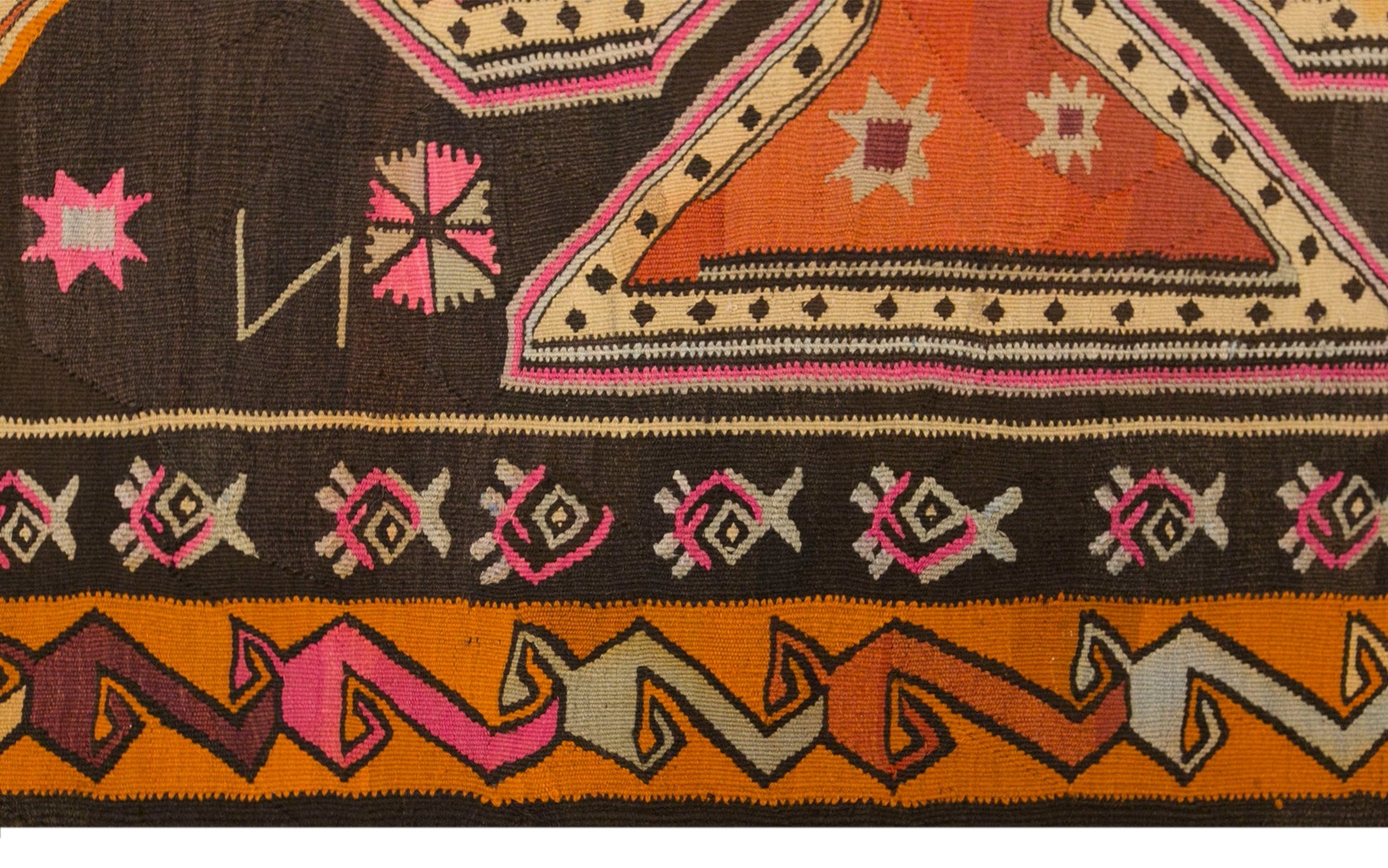 Vintage Kars Kilim Rug, 5.9 x 12.3 ft, 180 x 374 cm, Handwoven Turkish Wool Kilim