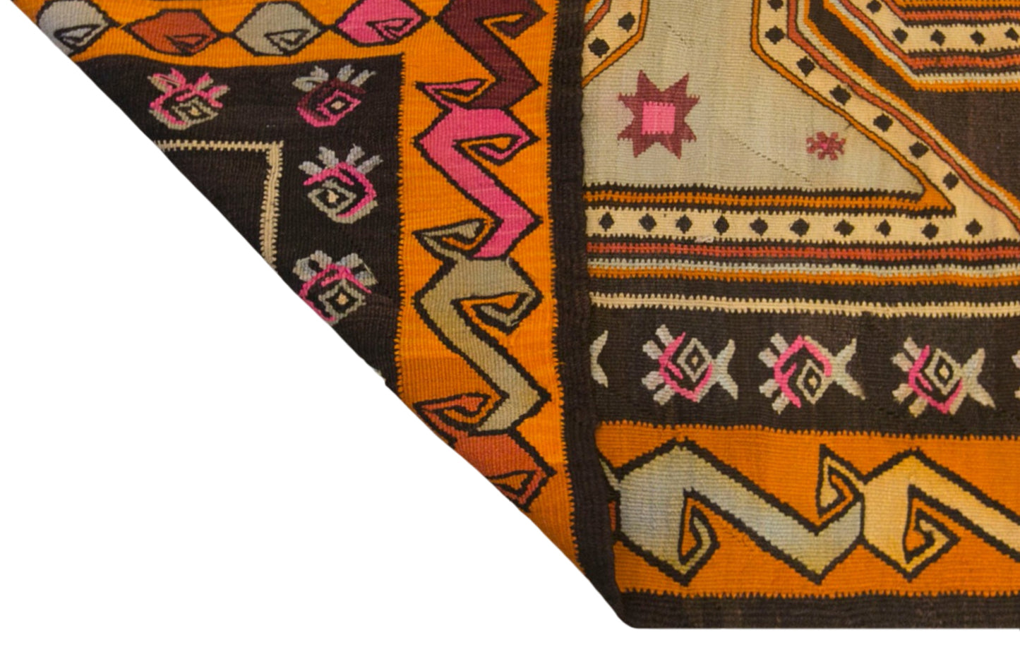 Vintage Kars Kilim Rug, 5.9 x 12.3 ft, 180 x 374 cm, Handwoven Turkish Wool Kilim