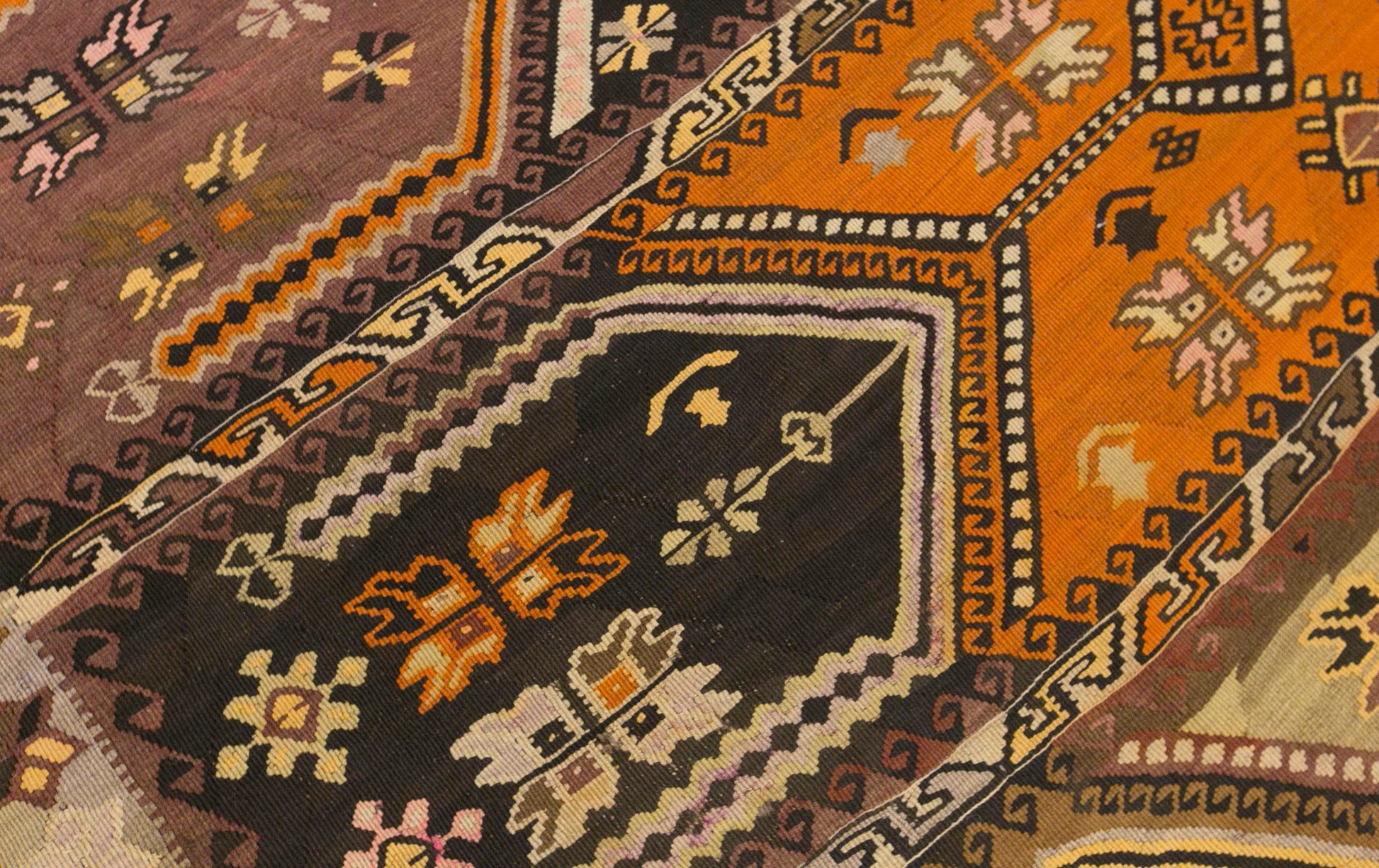 Vintage Kars Kilim Rug, 6.0 x 14.8 ft, 182 x 450 cm, Handwoven Turkish Kilim