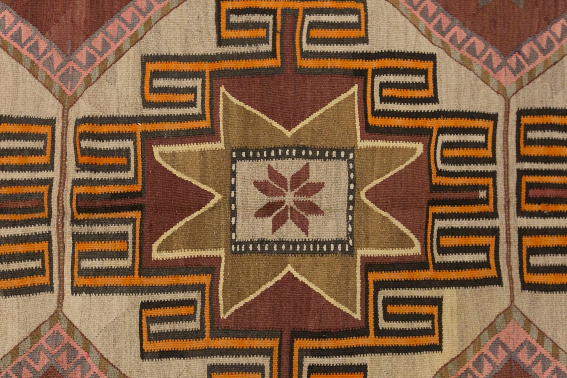 Vintage Kars Kilim Rug, 6.2 x 14.0 ft, 190 x 427 cm, Handwoven Turkish Wool Kilim