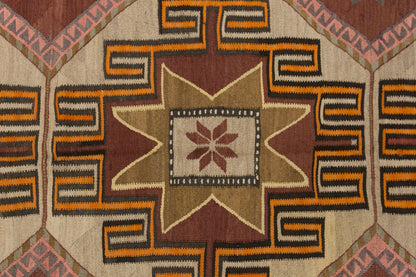 Vintage Kars Kilim Rug, 6.2 x 14.0 ft, 190 x 427 cm, Handwoven Turkish Wool Kilim