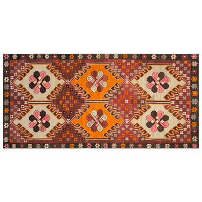 Vintage Kars Kilim Rug, 6.4 x 13.5 ft, 195 x 410 cm, Handwoven Turkish Wool Kilim