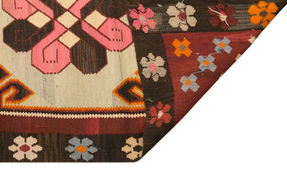 Vintage Kars Kilim Rug, 6.4 x 13.5 ft, 195 x 410 cm, Handwoven Turkish Wool Kilim