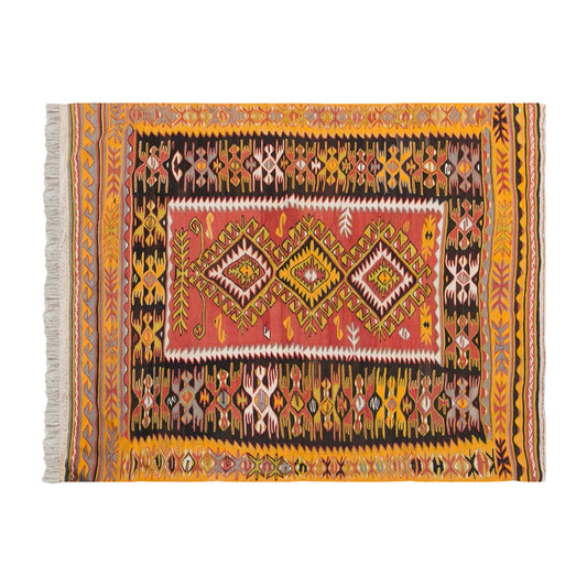 Vintage Kilim Rug, 4'6" x 5'5" feet 136 x 164 cm