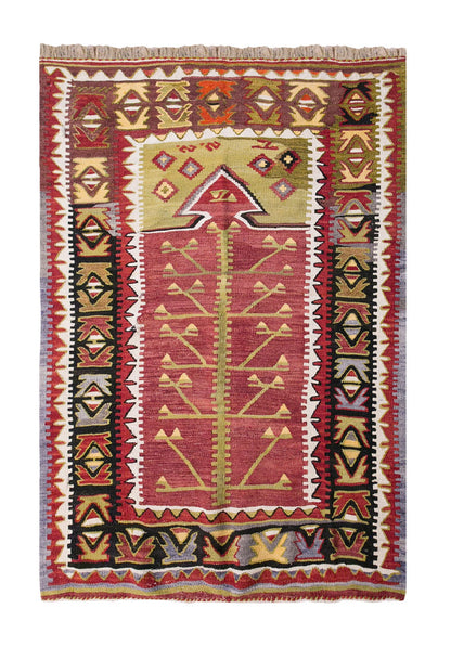 Vintage Konya Akviran Kilim, 96 x 112 cm, 3.1 x 3.8 ft