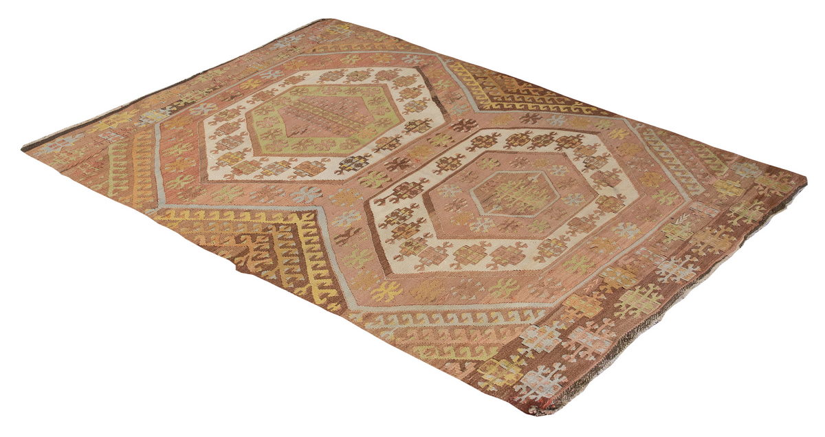 Vintage Konya Otamış Kilim Rug, 107 x 164 cm ≈ 3.6 x 5.4 ft