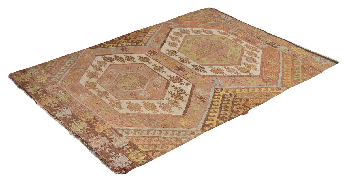 Vintage Konya Otamış Kilim Rug, 107 x 164 cm ≈ 3.6 x 5.4 ft