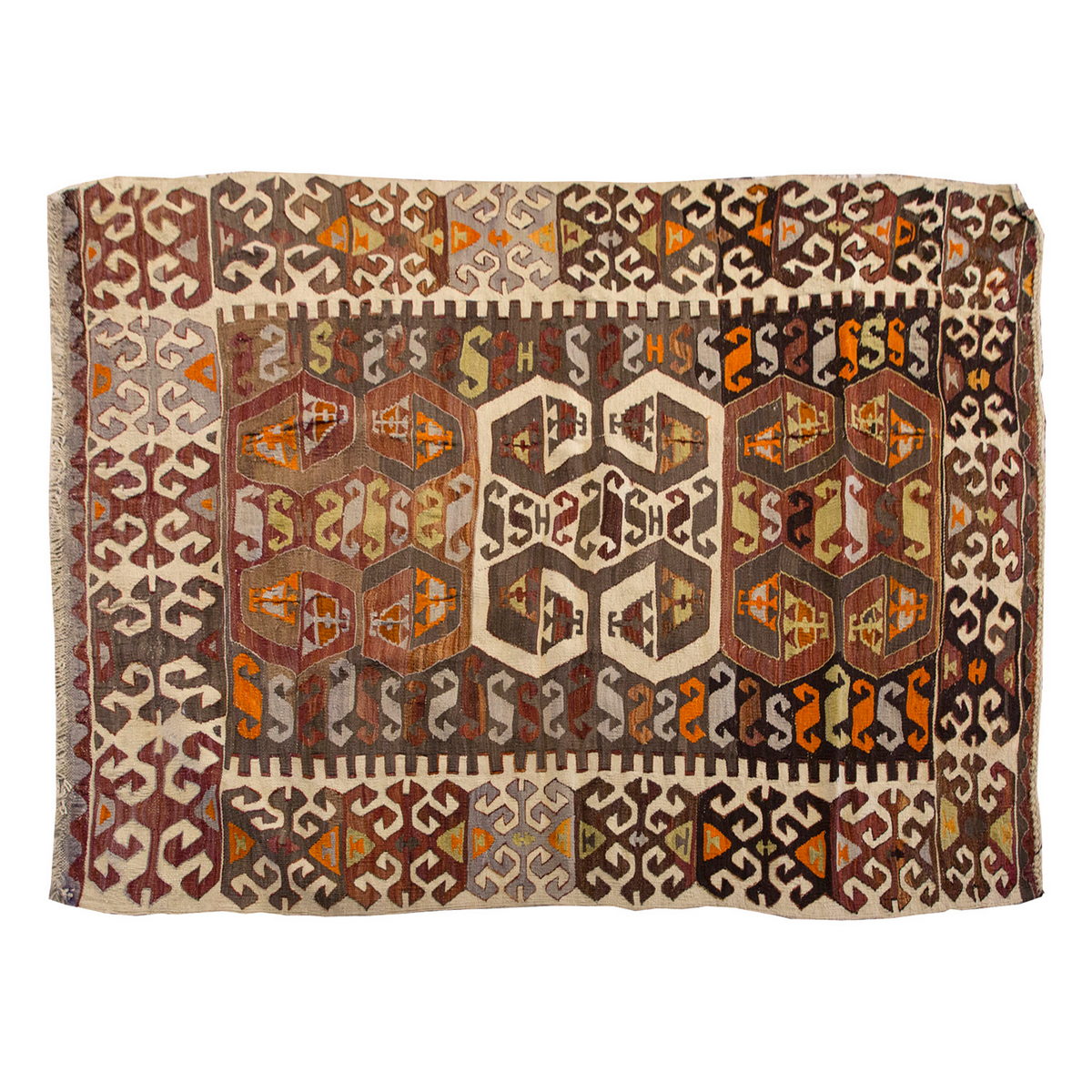Vintage Konya Rug, 128 x 157 cm, 4.2 x 5.1 ft