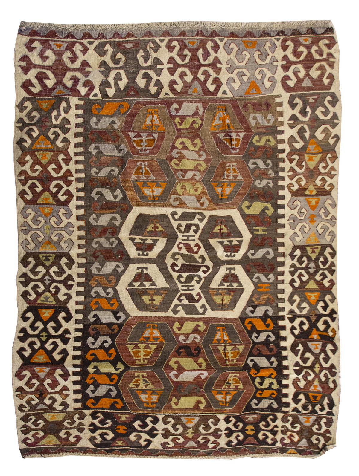 Vintage Konya Rug, 128 x 157 cm, 4.2 x 5.1 ft
