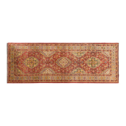 Vintage Konya Sille Wool Runner Rug 4'2" x 13'1" | 127 x 400 cm, 100-Year-Old Handwoven Turkish Rug
