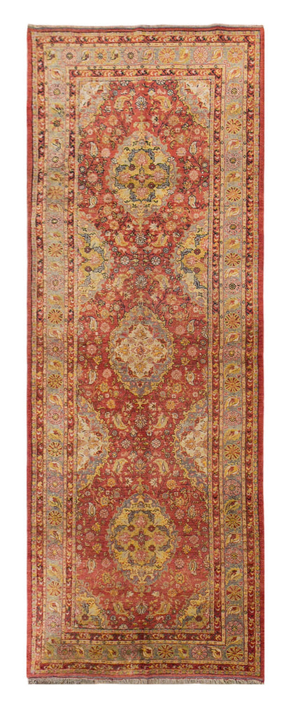 Vintage Konya Sille Wool Runner Rug 4'2" x 13'1" | 127 x 400 cm, 100-Year-Old Handwoven Turkish Rug