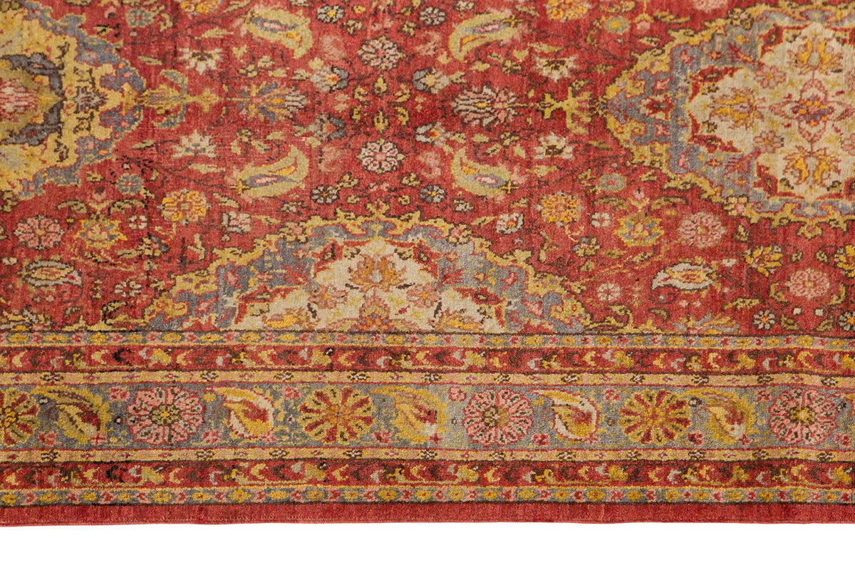 Vintage Konya Sille Wool Runner Rug 4'2" x 13'1" | 127 x 400 cm, 100-Year-Old Handwoven Turkish Rug
