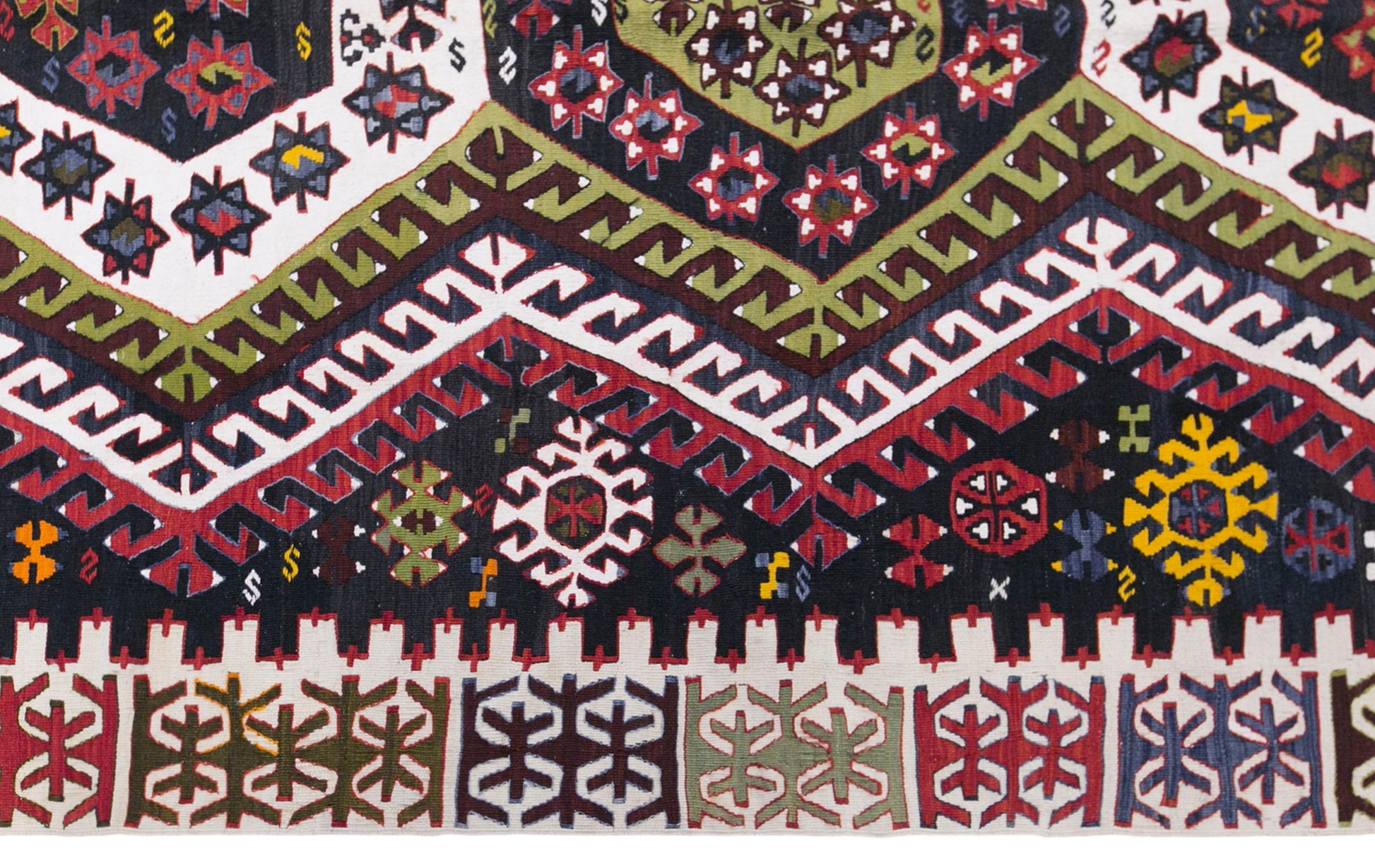 Vintage Konya Taşpınar Kilim Rug, 5.9x13 ft, 180x395 cm, Handwoven Turkish Wool Kilim