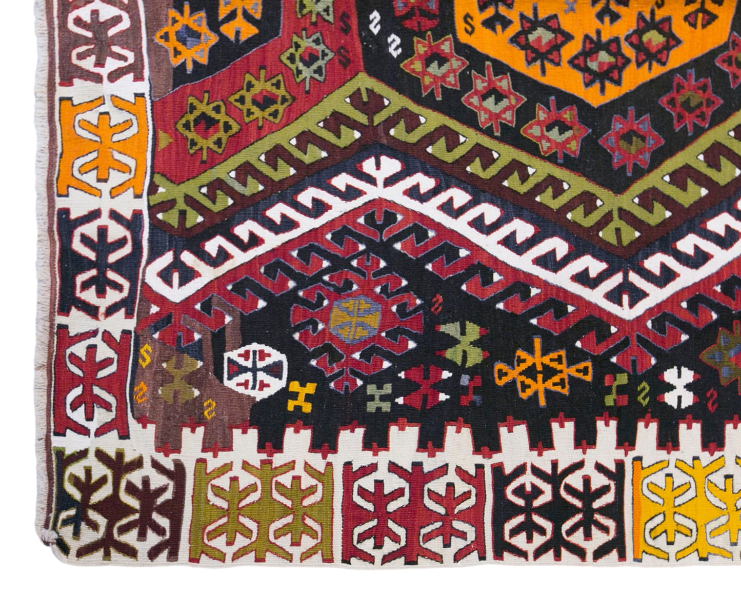Vintage Konya Taşpınar Kilim Rug, 5.9x13 ft, 180x395 cm, Handwoven Turkish Wool Kilim