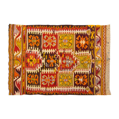 Vintage Konya Turkish Kilim Rug, 102 x 142 cm, 3.4 x 4.8 ft