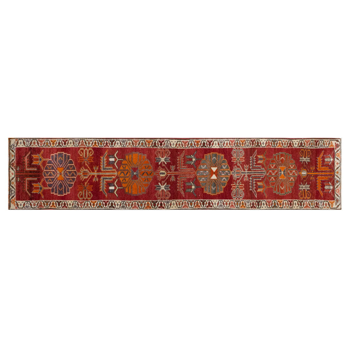 Vintage Kurdish Herki Hallway Rug - 85x427 cm / 2.8×14 feet