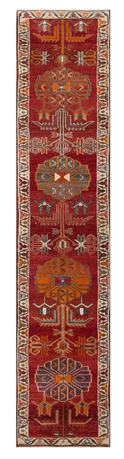 Vintage Kurdish Herki Hallway Rug - 85x427 cm / 2.8×14 feet