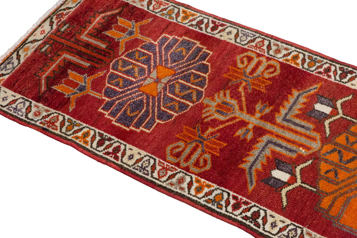 Vintage Kurdish Herki Hallway Rug - 85x427 cm / 2.8×14 feet