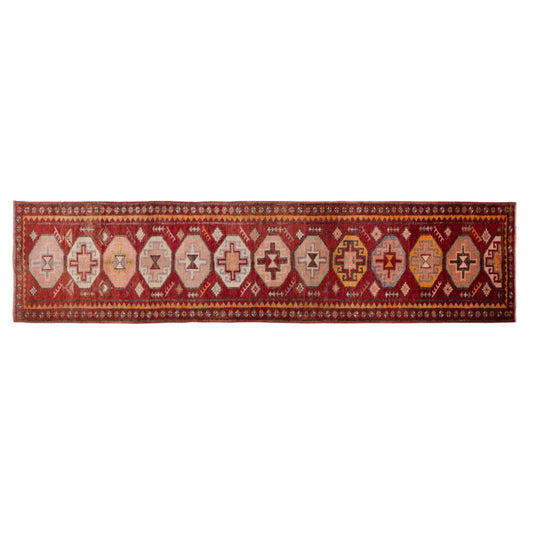 Vintage Kurdish Herki Runner 90x375 cm (3x12.3 ft)