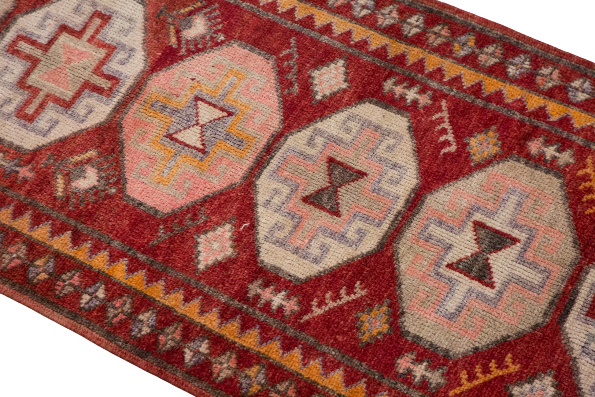 Vintage Kurdish Herki Runner 90x375 cm (3x12.3 ft)