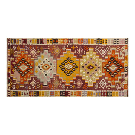 Vintage Large Adana Kilim, 148 x 380 cm / 5 x 12.6 ft Kilim