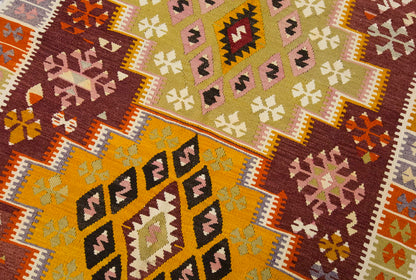 Vintage Large Adana Kilim, 148 x 380 cm / 5 x 12.6 ft Kilim