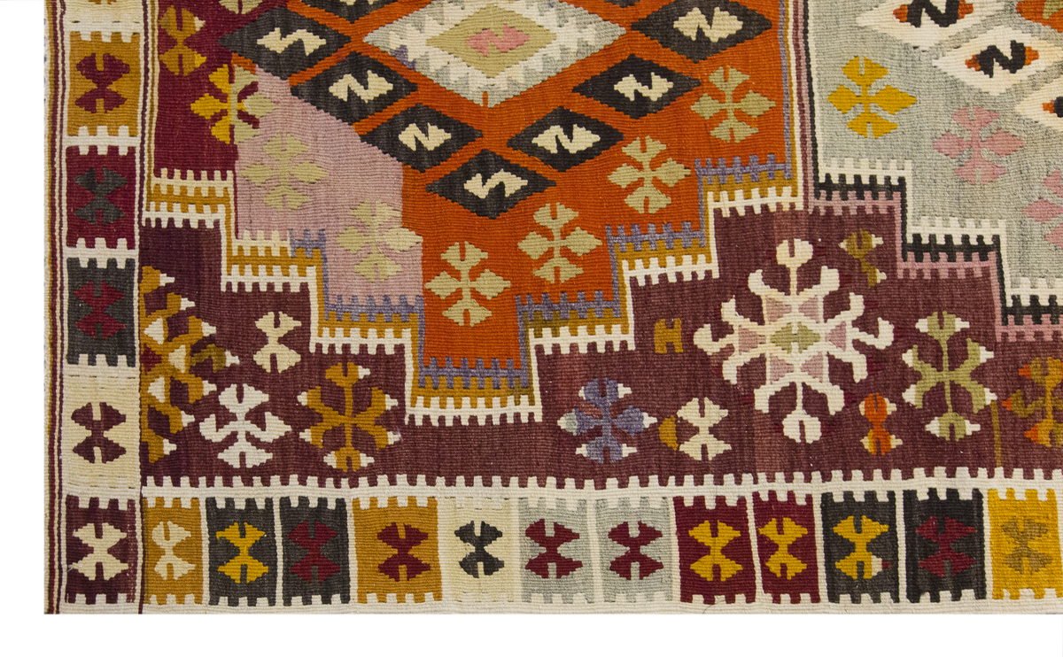 Vintage Large Adana Kilim, 148 x 380 cm / 5 x 12.6 ft Kilim