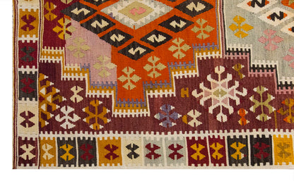Vintage Large Adana Kilim, 148 x 380 cm / 5 x 12.6 ft Kilim