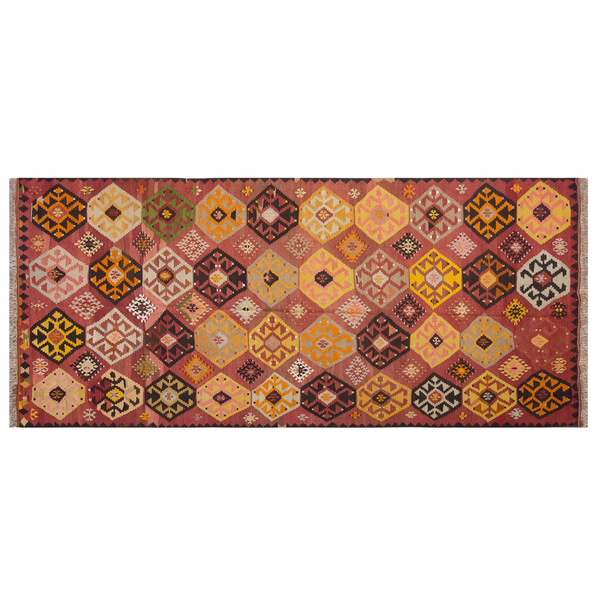 Vintage Large Adana Kilim, 174 x 394 cm / 5.9 x 13 ft Kilim