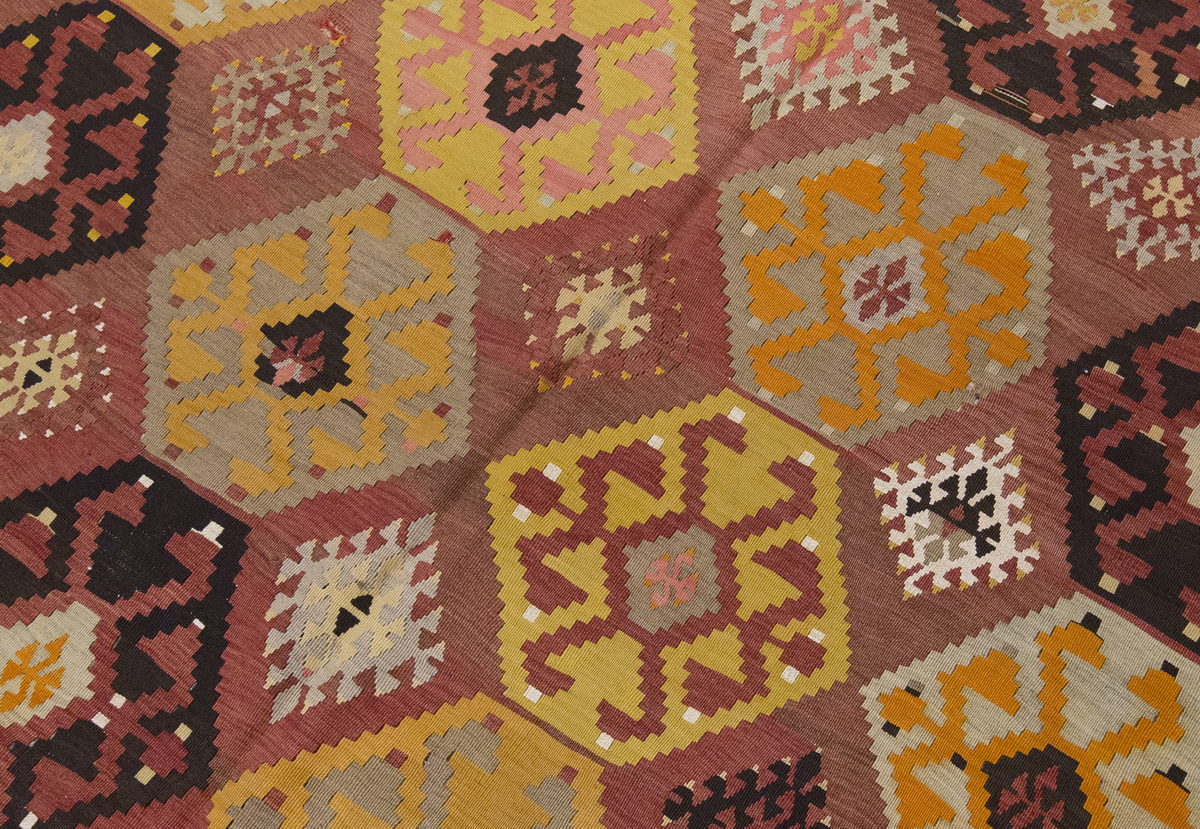 Vintage Large Adana Kilim, 174 x 394 cm / 5.9 x 13 ft Kilim