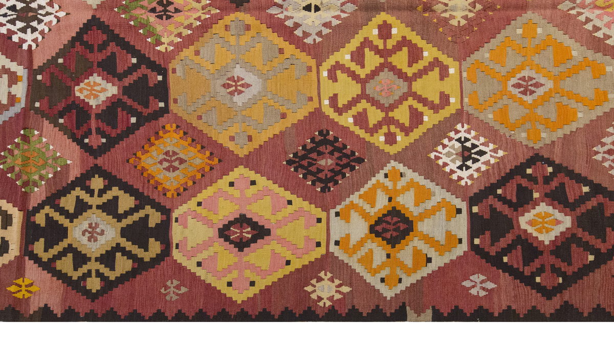 Vintage Large Adana Kilim, 174 x 394 cm / 5.9 x 13 ft Kilim