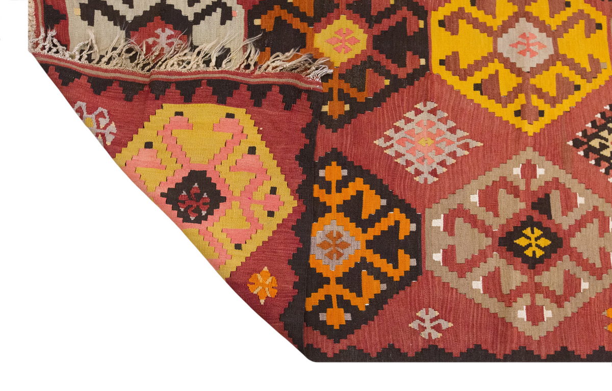Vintage Large Adana Kilim, 174 x 394 cm / 5.9 x 13 ft Kilim