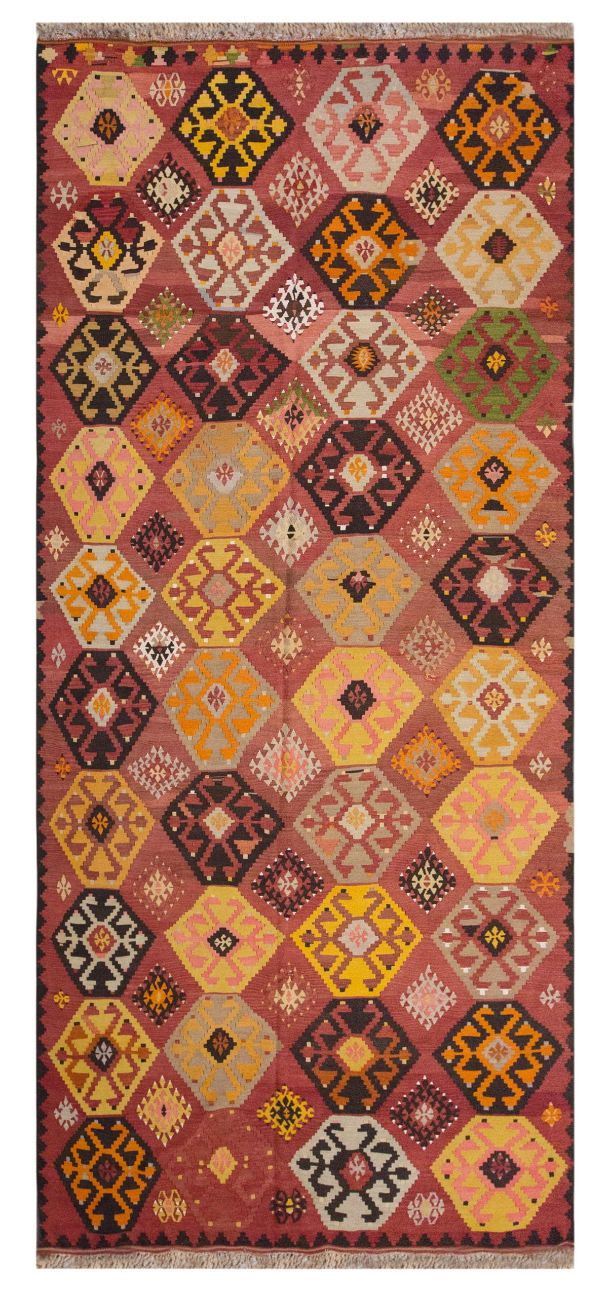 Vintage Large Adana Kilim, 174 x 394 cm / 5.9 x 13 ft Kilim