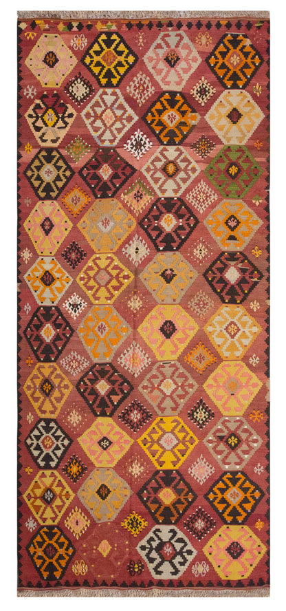Vintage Large Adana Kilim, 174 x 394 cm / 5.9 x 13 ft Kilim