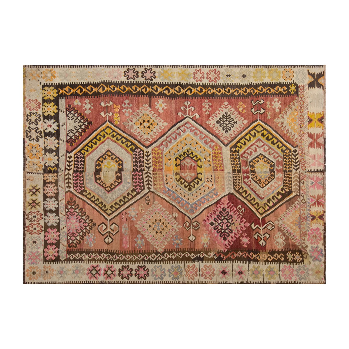 Vintage Large Adana Kilim, 178 x 249 cm / 5.8 x 8.2 ft Kilim