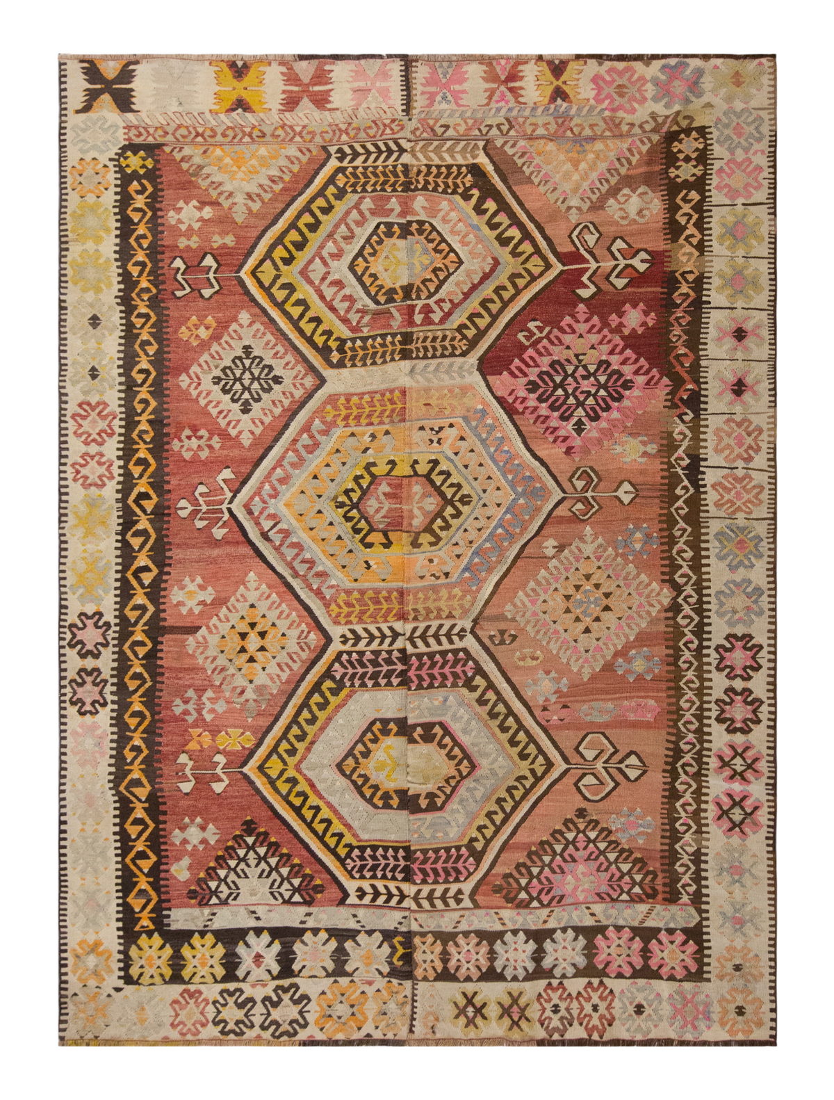 Vintage Large Adana Kilim, 178 x 249 cm / 5.8 x 8.2 ft Kilim