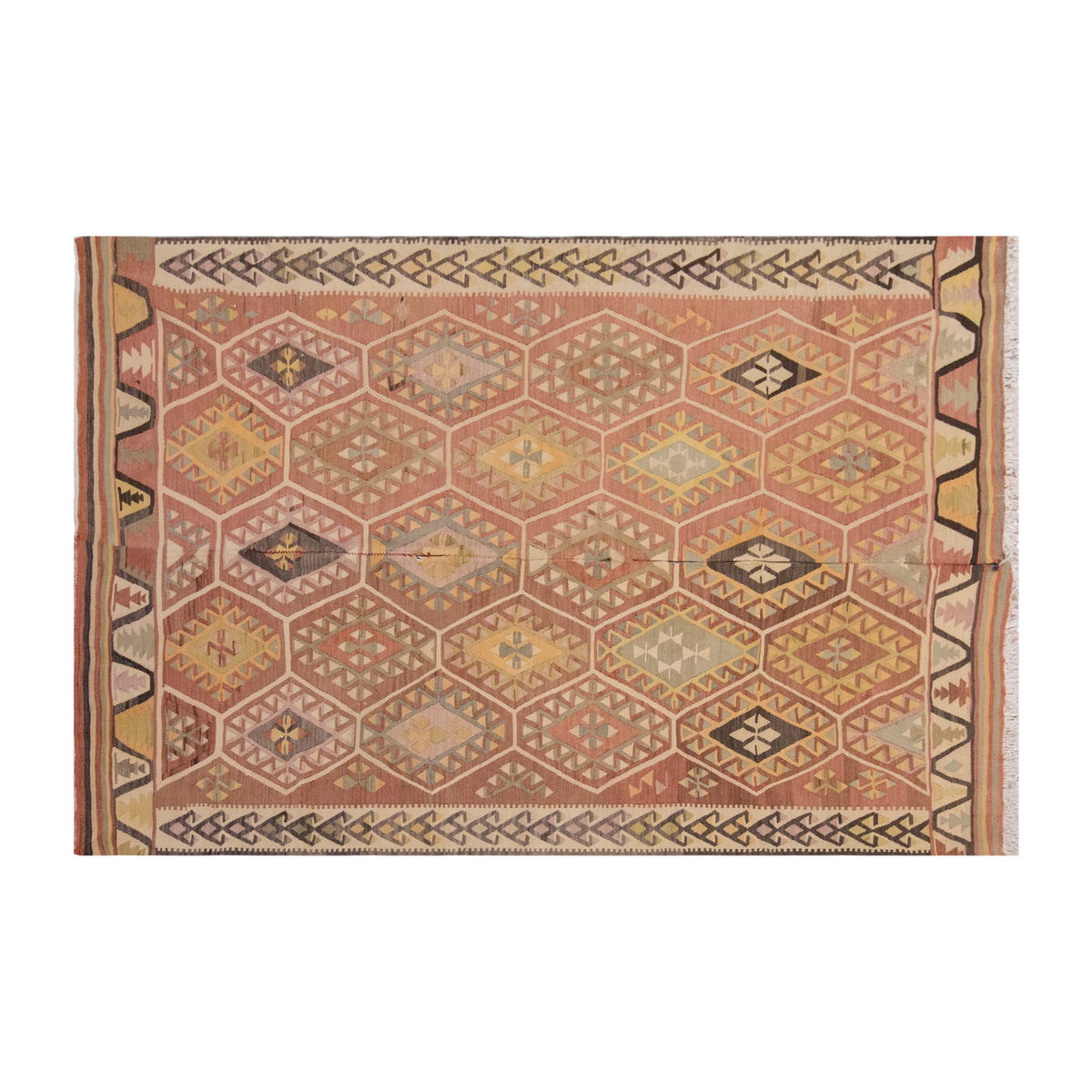 Vintage Large Adana Kilim, 185 x 254 cm / 6 x 8.4 ft Kilim