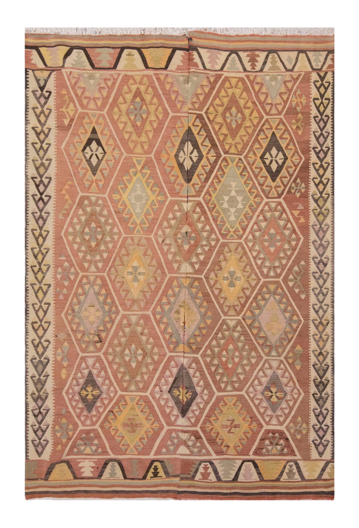 Vintage Large Adana Kilim, 185 x 254 cm / 6 x 8.4 ft Kilim