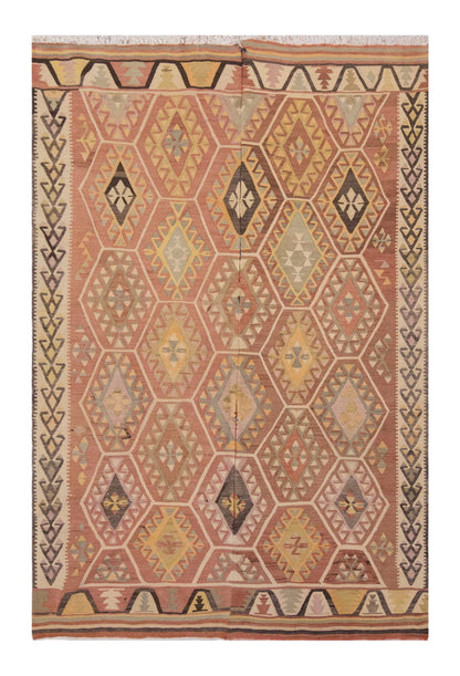 Vintage Large Adana Kilim, 185 x 254 cm / 6 x 8.4 ft Kilim
