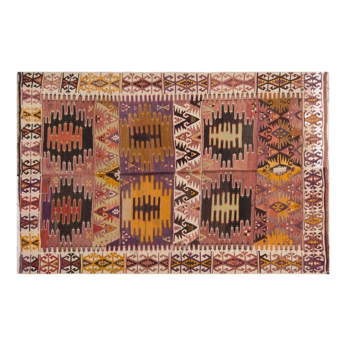 Vintage Large Adana Kilim, 204 x 270 cm / 6.8 x 9 ft Kilim