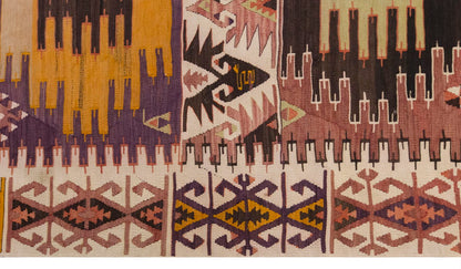 Vintage Large Adana Kilim, 204 x 270 cm / 6.8 x 9 ft Kilim