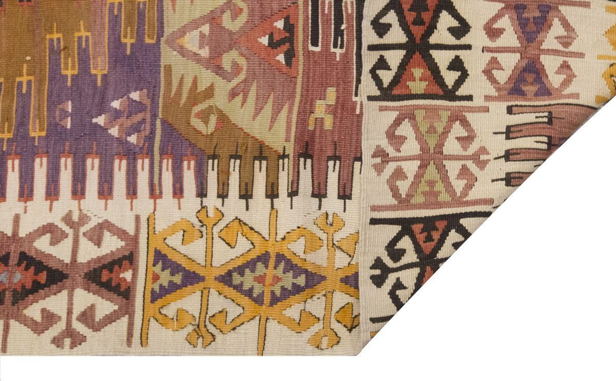 Vintage Large Adana Kilim, 204 x 270 cm / 6.8 x 9 ft Kilim