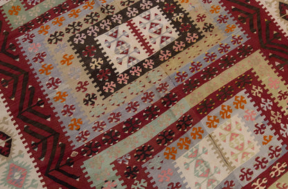 Vintage Large Adana Kilim, 206 x 451 cm / 6.9 x 15 ft Kilim