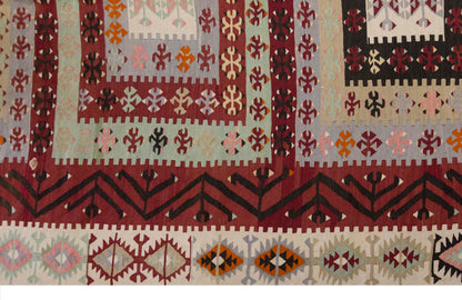 Vintage Large Adana Kilim, 206 x 451 cm / 6.9 x 15 ft Kilim