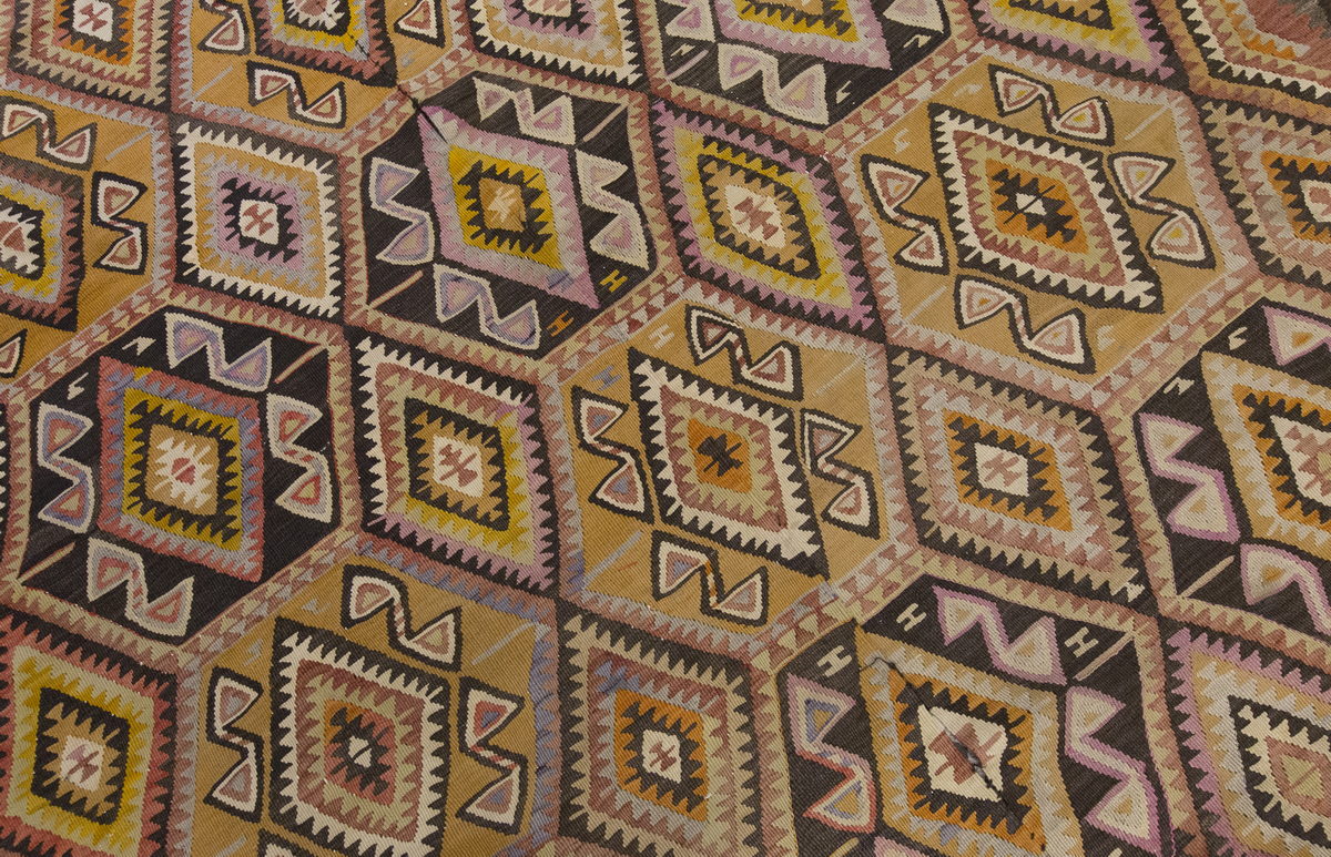 Vintage Large Adana Kilim, 235 x 471 cm / 7.9 x 15.5 ft Kilim
